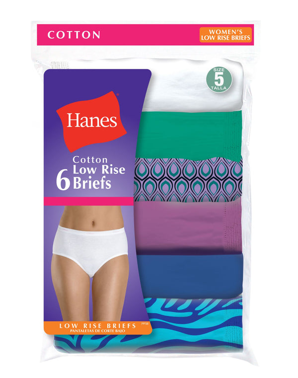 Hanes Womens Cool Comfort No Ride Up Low Rise Cotton Brief 6-Pack -  ASMINEWEAR