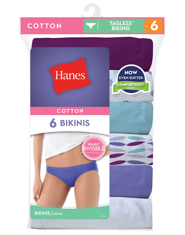 Hanes No Ride Up Cotton Bikini (PP42CA) Assorted, 8 at  Women's  Clothing store