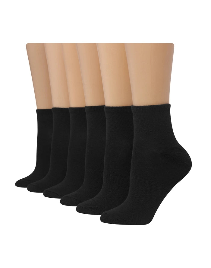 Hanes Womens Comfort Fit Ankle Socks 6-Pack