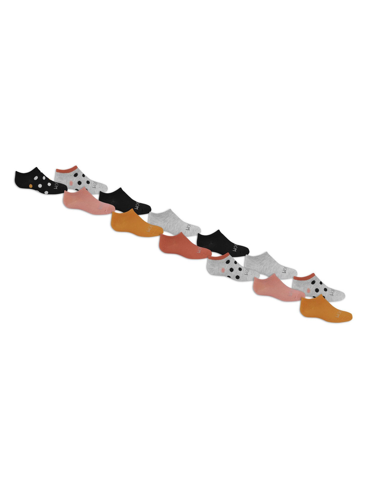 Fruit Of The Loom Girls Flat Knit No Show Socks 13 Pack