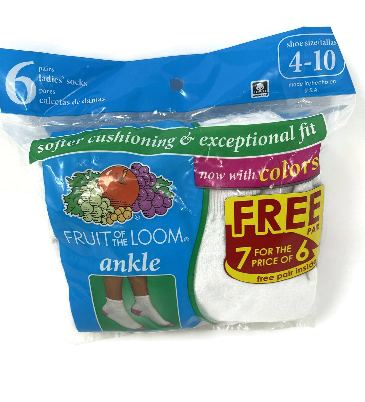 Fruit Of The Loom Womens 7 Pack Ankle Socks