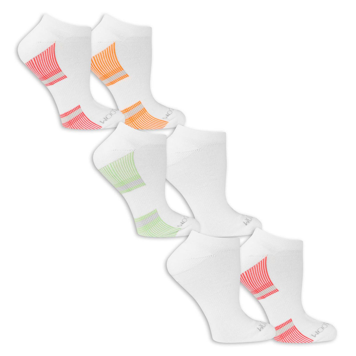 Fruit Of The Loom Womens 6 Pack No Show Socks