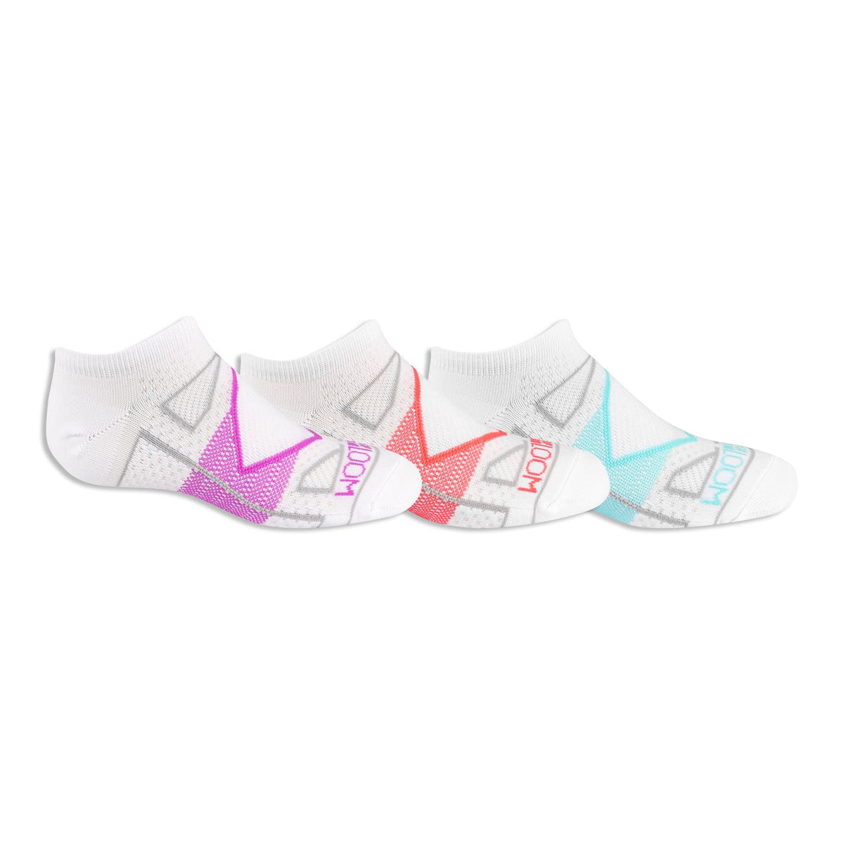 Fruit Of The Loom Girls 3 Pair Breathable Nylon No Show Socks with Arch Support
