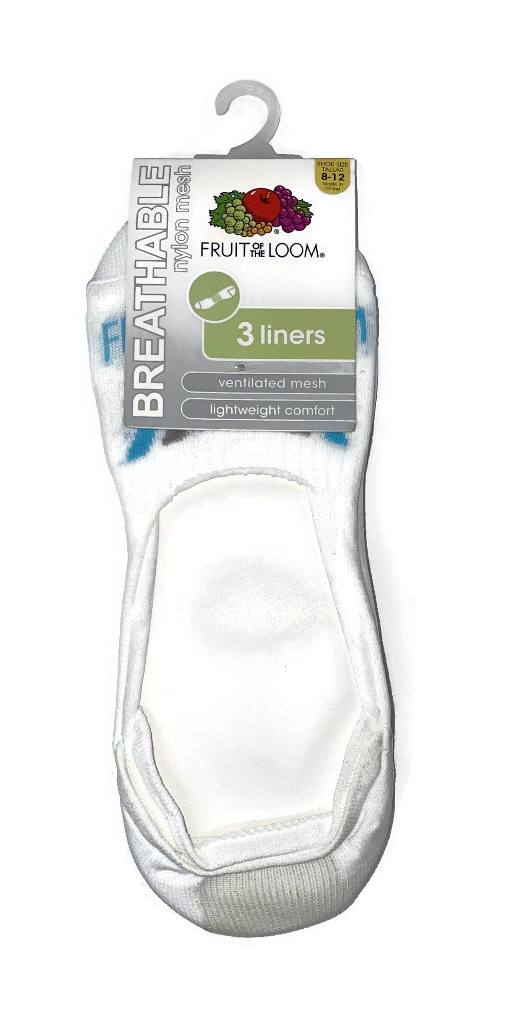 Fruit Of The Loom Womens Breathable 3 Pack Liner Socks
