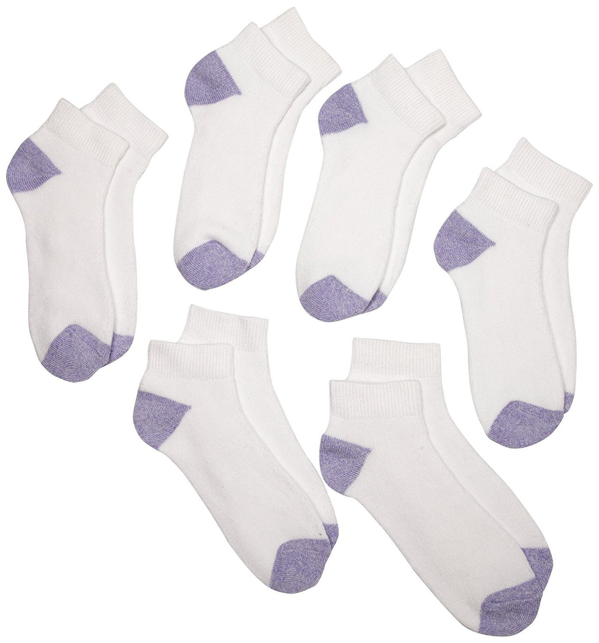 Fruit Of The Loom Girls Core 6 Pack Athletic Low Cut Socks