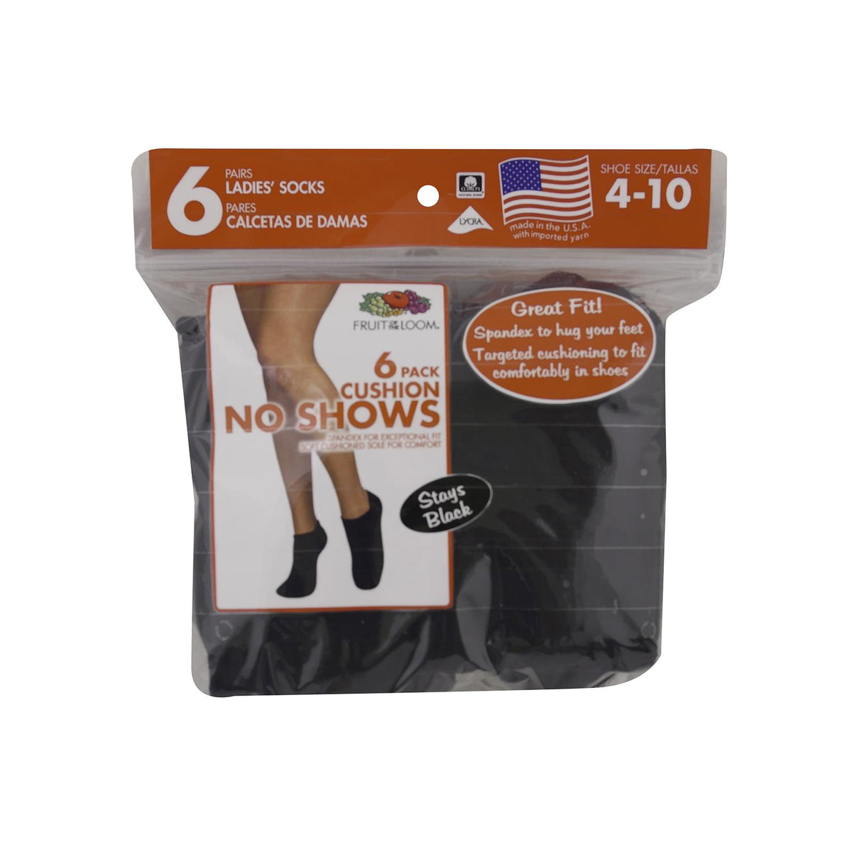 Fruit Of The Loom Womens Value Pack No Show Socks 8 Pairs