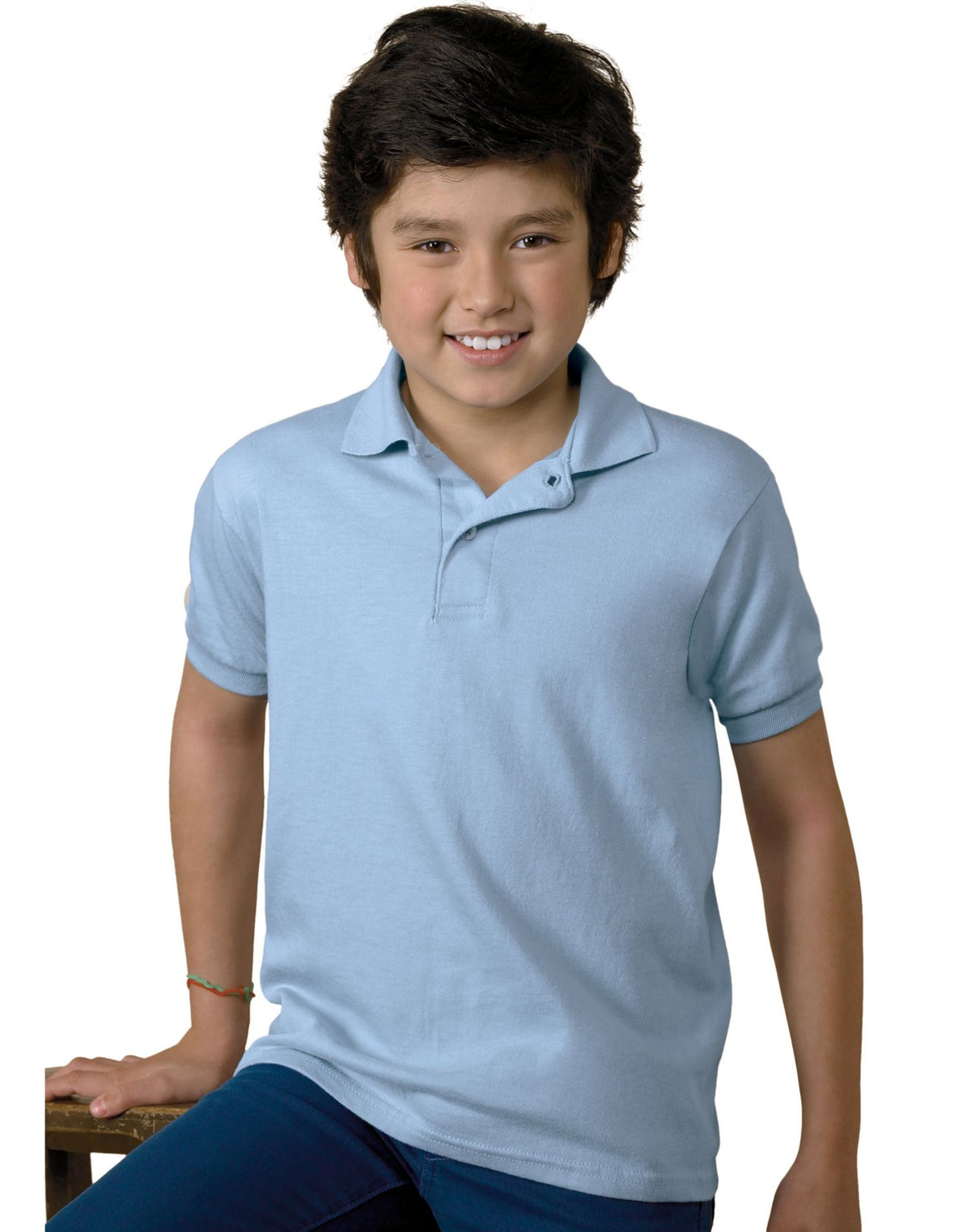 Hanes Kids Cotton-Blend EcoSmart® Jersey Polo