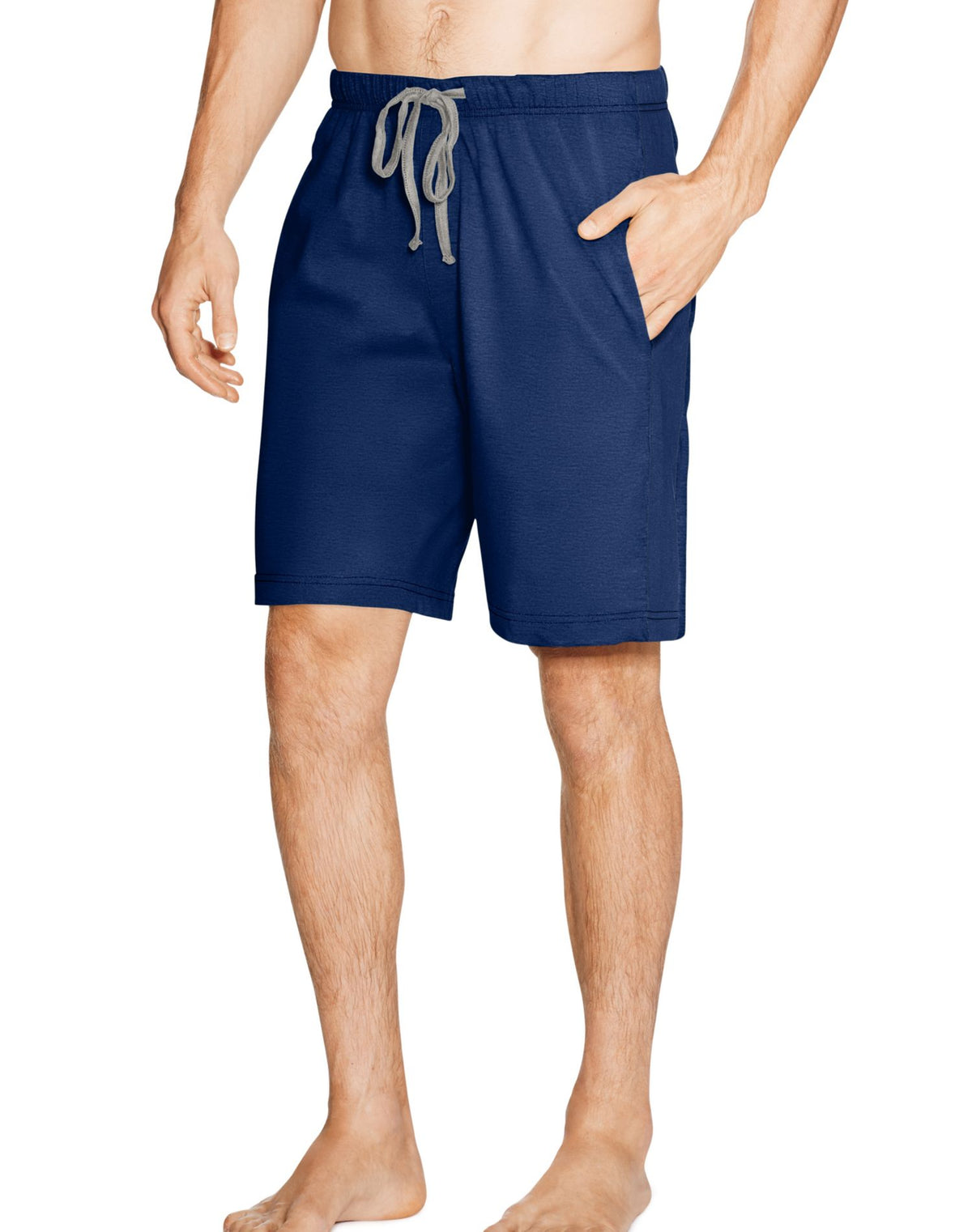 Hanes Mens Jersey Lounge Drawstring Shorts With Logo Waistband 2-Pack