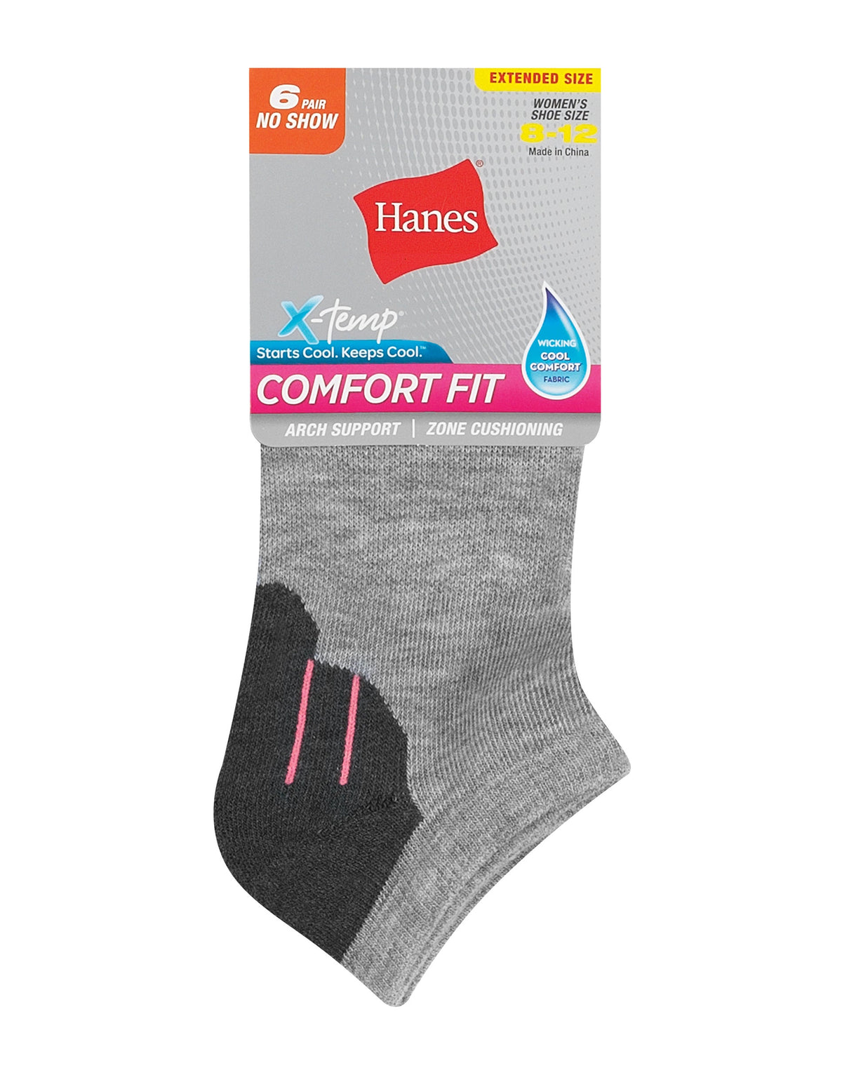 Hanes Womens Cool Comfort® Cushioned No Show Socks 6-Pack