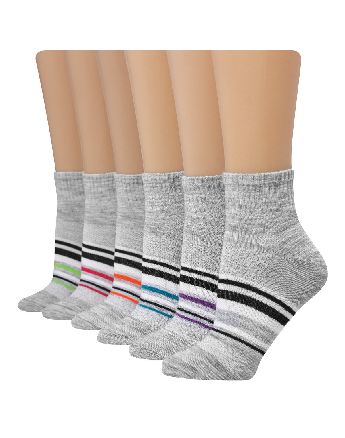 Hanes Womens Breathable Lightweight Ankle Socks, 6-Pack