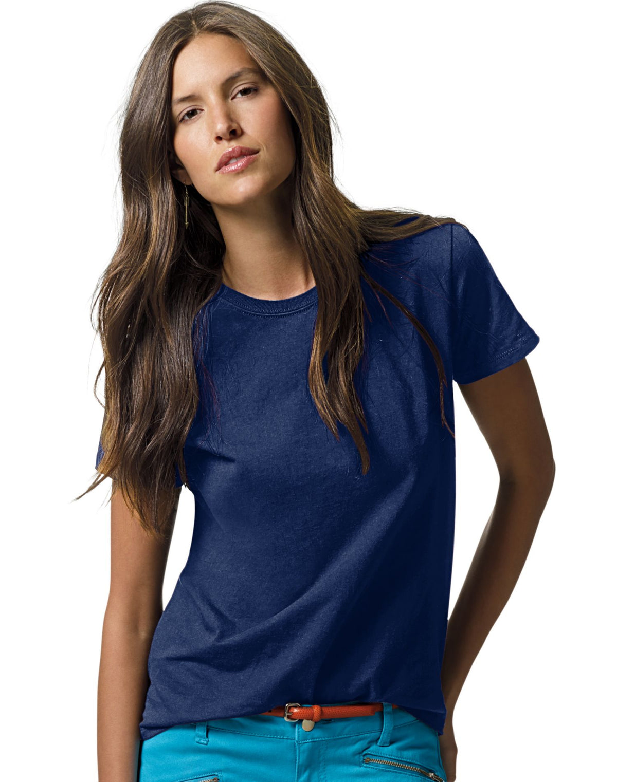 Hanes Womens Essentials Relaxed Fit Short Sleeve Crewneck T-Shirt