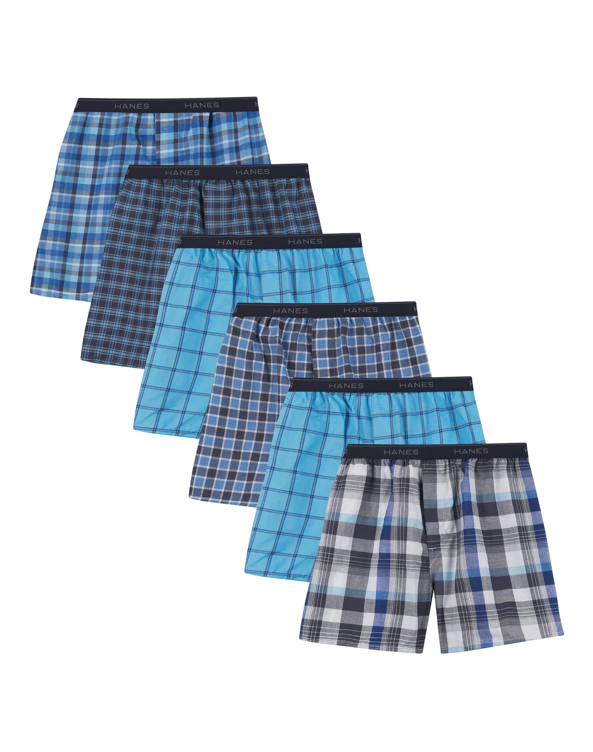 Hanes Mens Woven Boxers 6-Pack