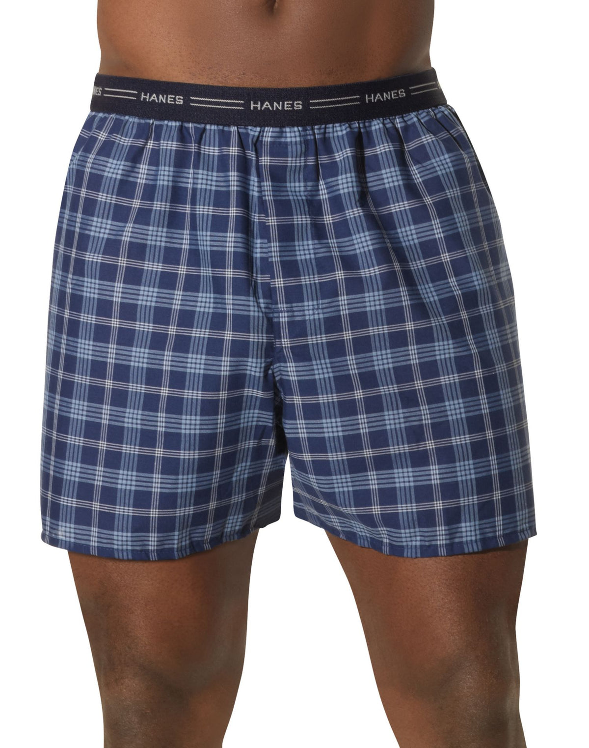 Hanes Mens Red Label Exposed Elastic Waistband Boxers 2-Pack