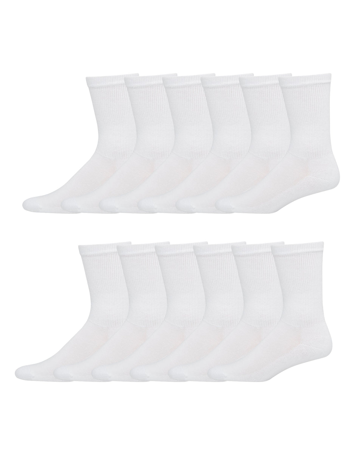 Hanes Mens Cushioned X-Temp Crew Socks 12-Pair Pack