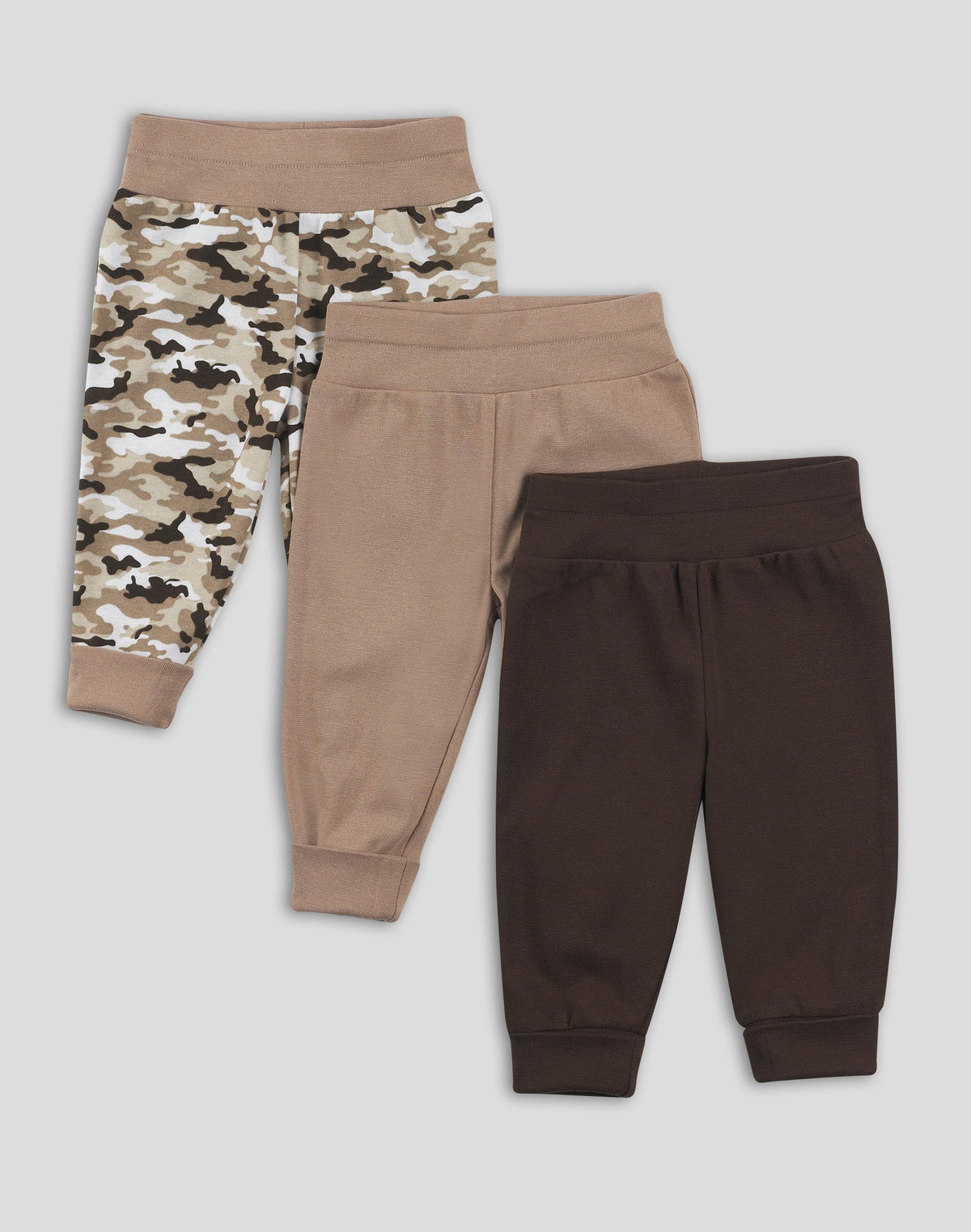 Hanes Flexy Baby Knit Pull-On Jogger Pants, 4-Way Stretch, Adjustable Waistband and Cuffs, Boys &amp; Girls, 3-Pack