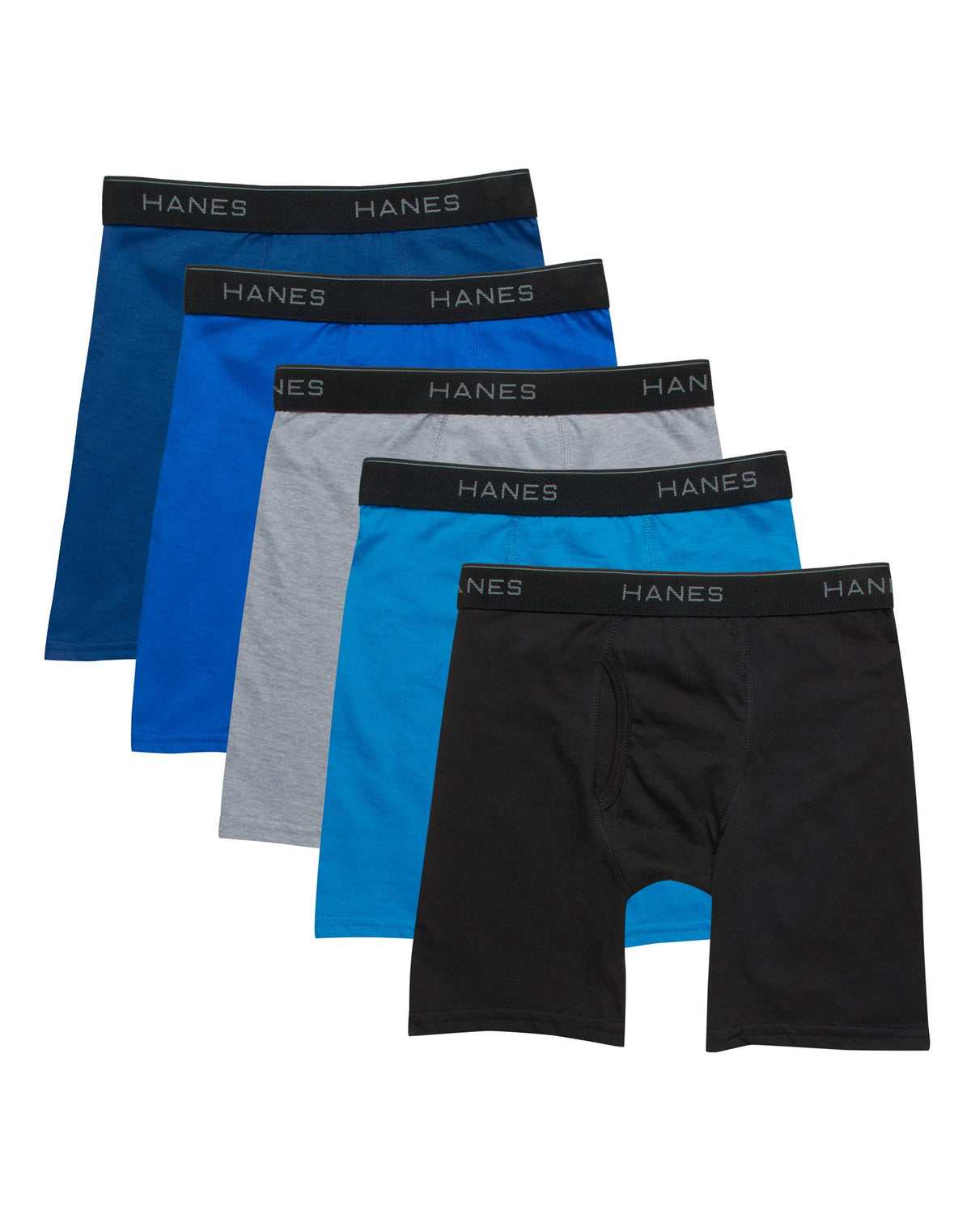 Hanes Ultimate® Boys’ Lightweight Long Leg Boxer Brief 5-Pack