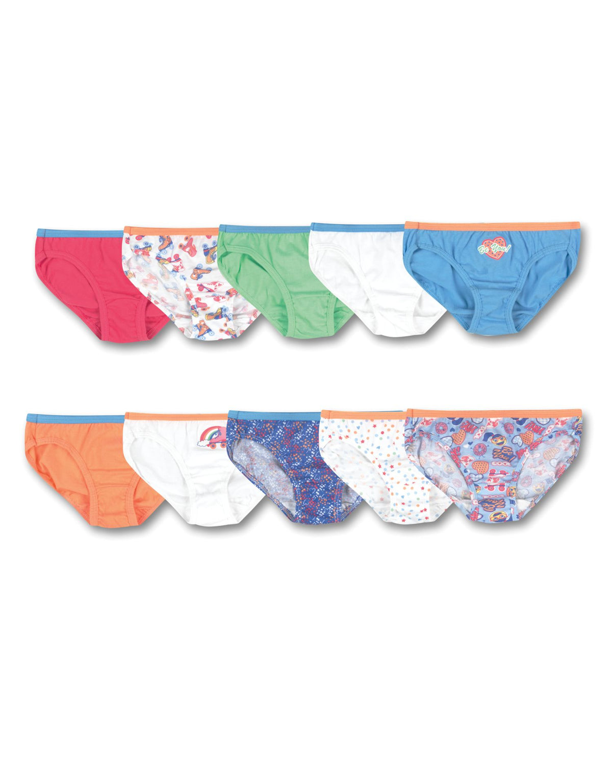 Hanes Girls Cotton Bikinis 10-Pack