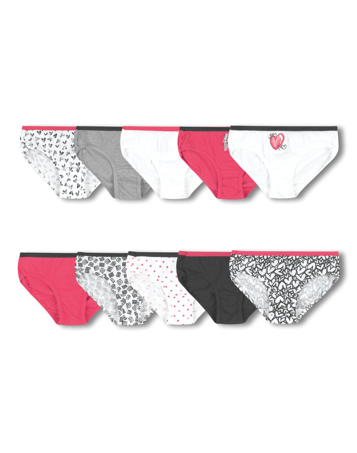 Hanes Girls Cotton Hipsters 10-Pack