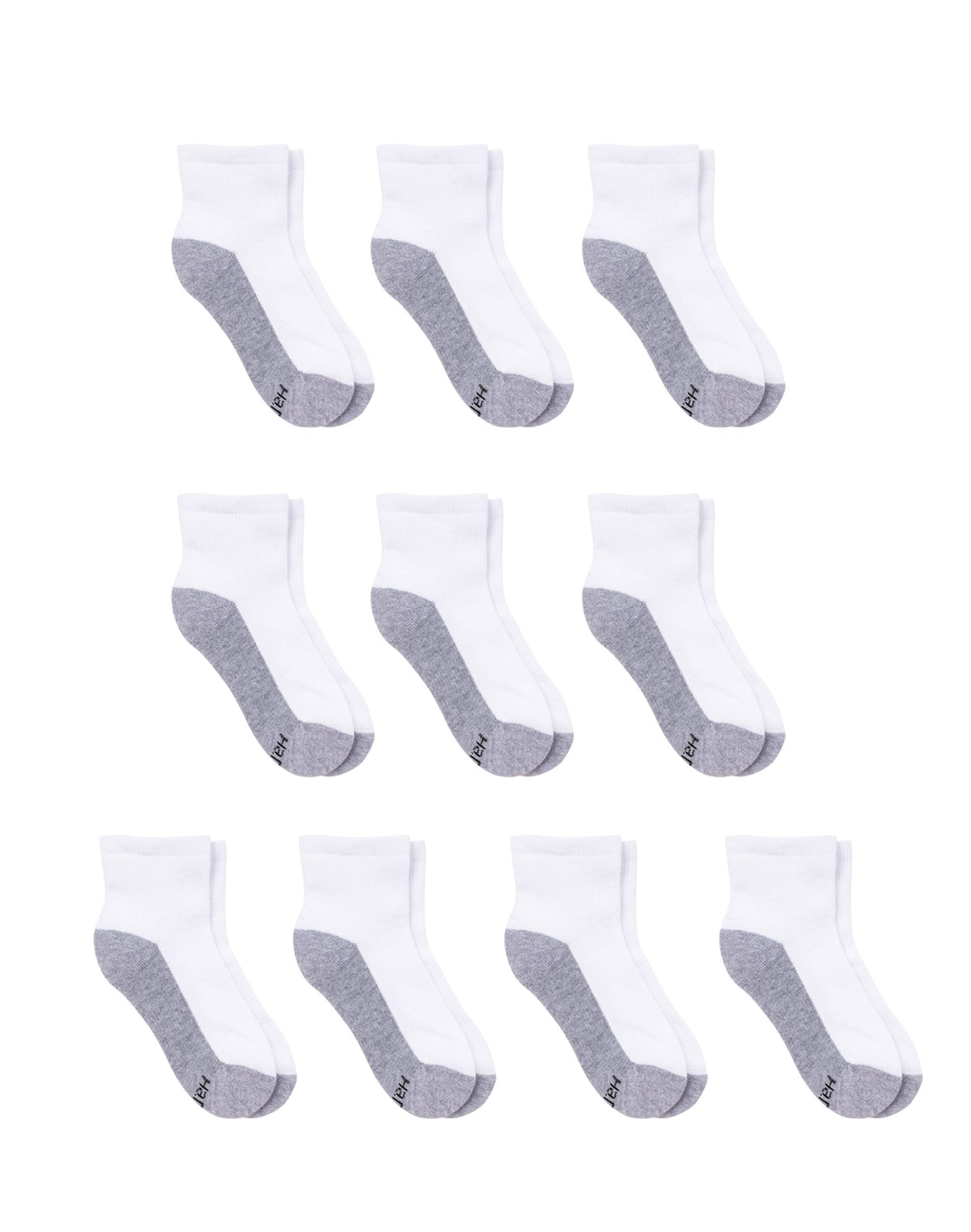 Hanes Boys&#39; Double Tough Durability Ankle Socks 10-Pack