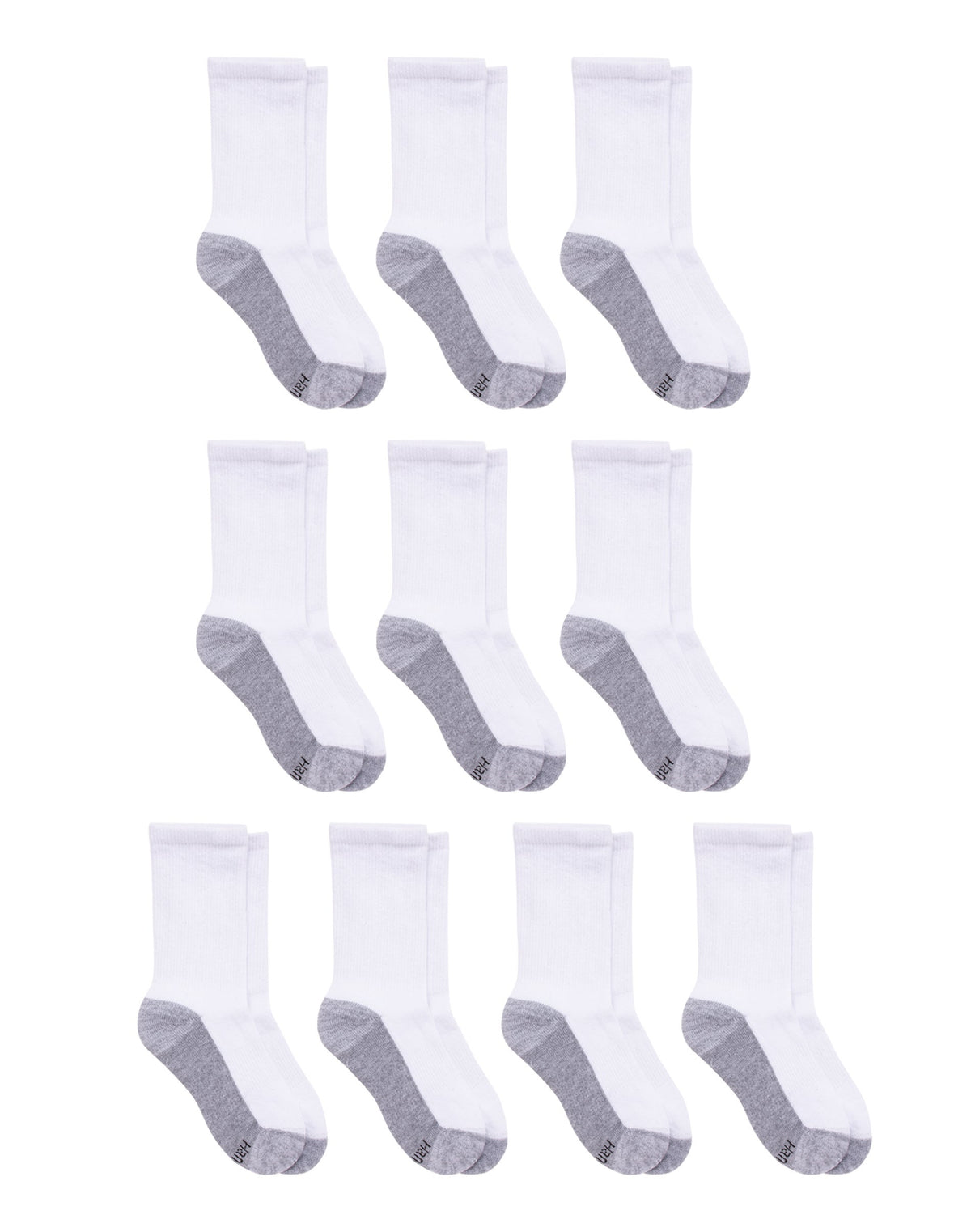 Hanes Boys&#39; Double Tough Durability Crew Socks 10-Pack