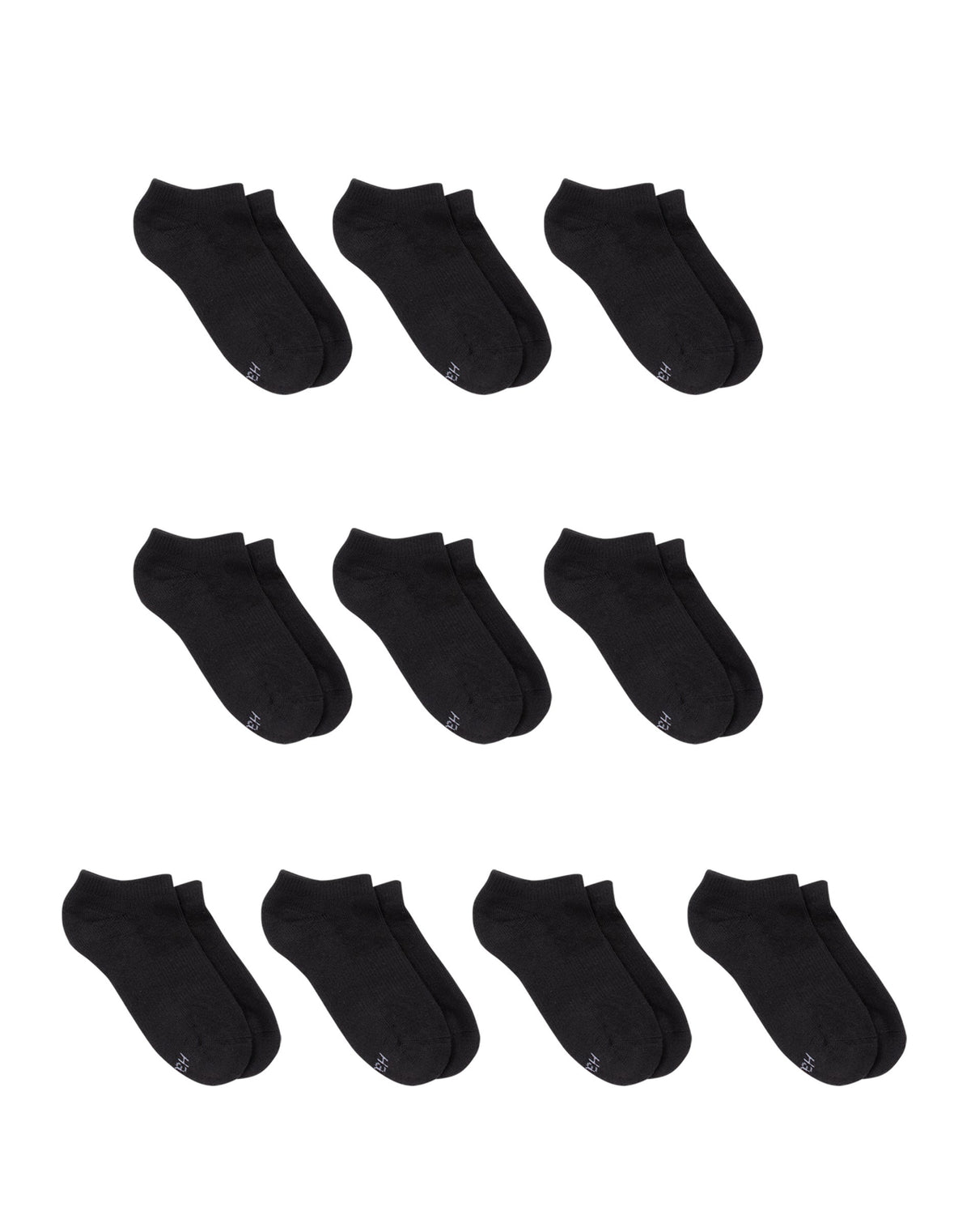 Hanes Boys Double Tough Durability No Show Socks 10-Pack