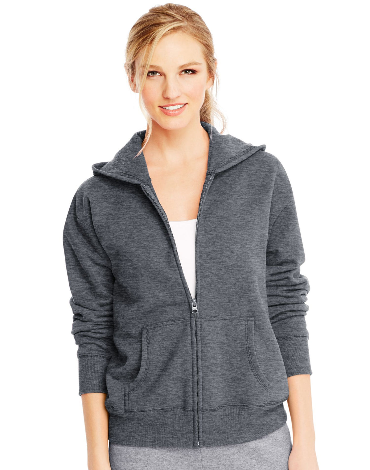 Hanes Womens ComfortSoft™ EcoSmart® Full-Zip Hoodie Sweatshirt