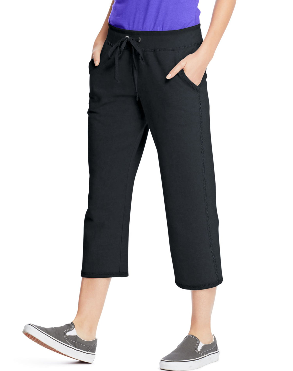 Hanes Womens French Terry Pocket Capri