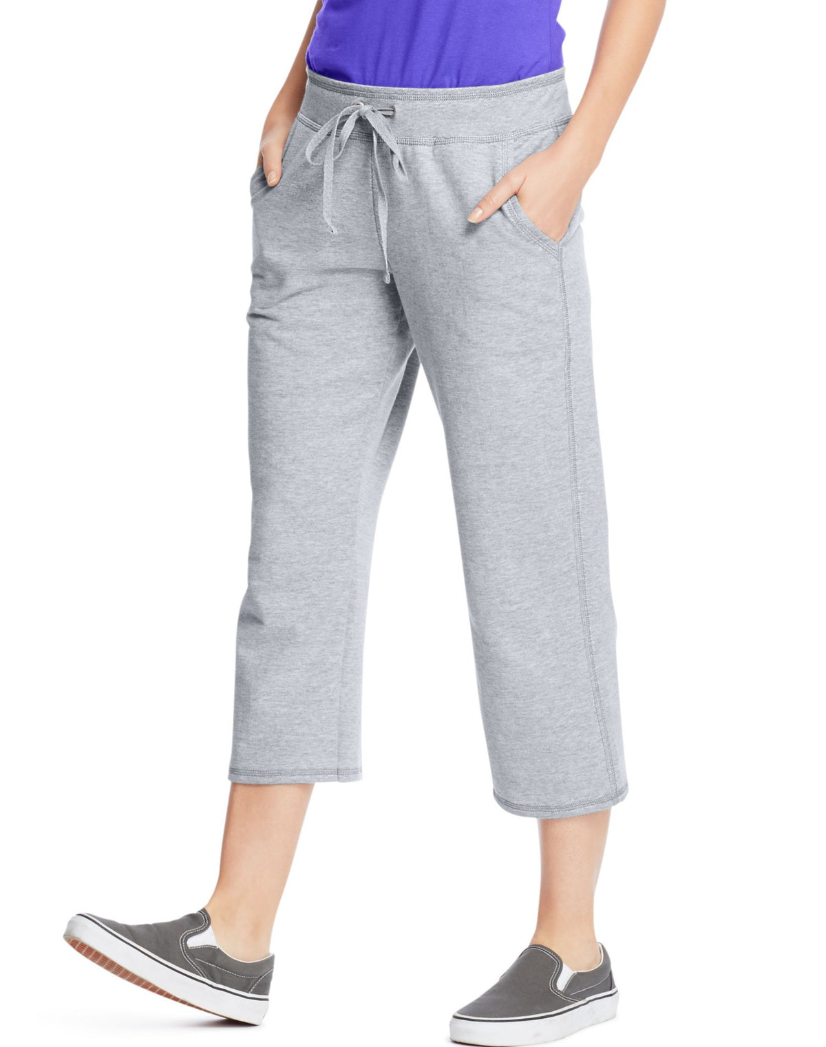 Hanes Womens French Terry Pocket Capri