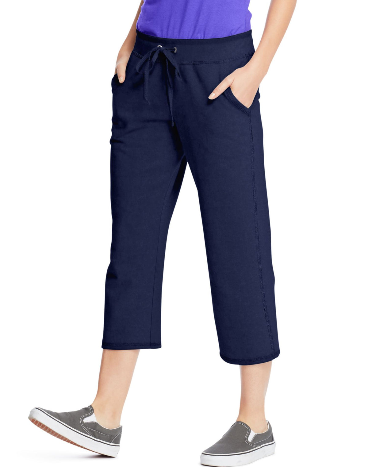 Hanes Womens French Terry Pocket Capri