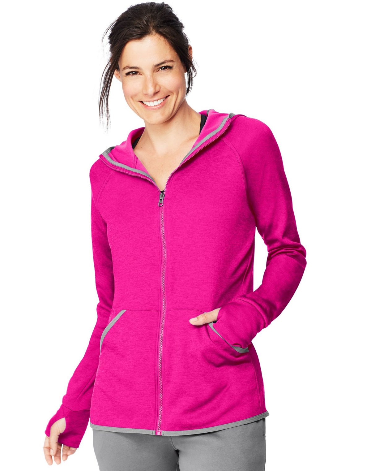Hanes Womens Sport Performance Fleece Zip Up Hoodie