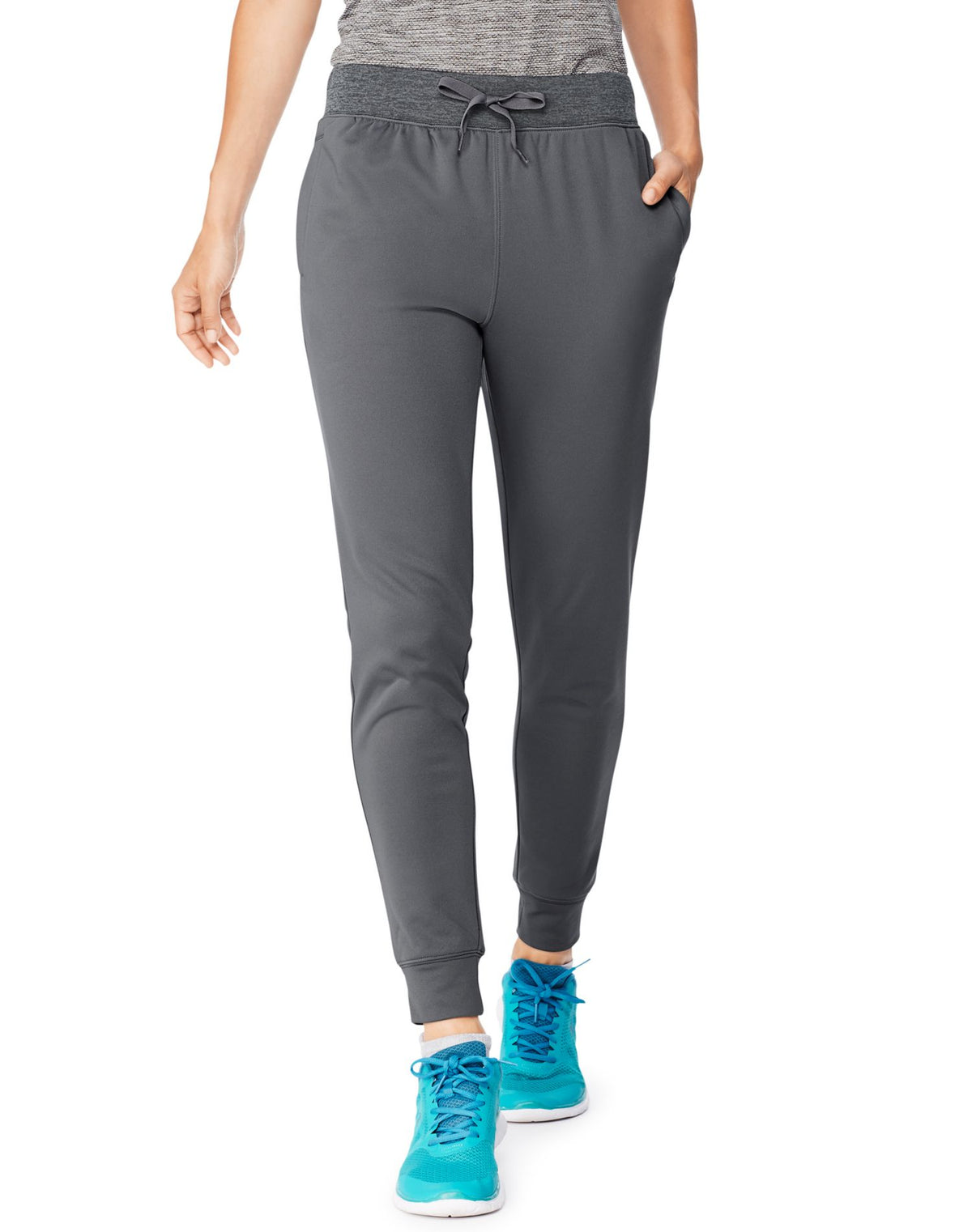Hanes Womens Sport Performance Fleece Jogger Pants With Pockets