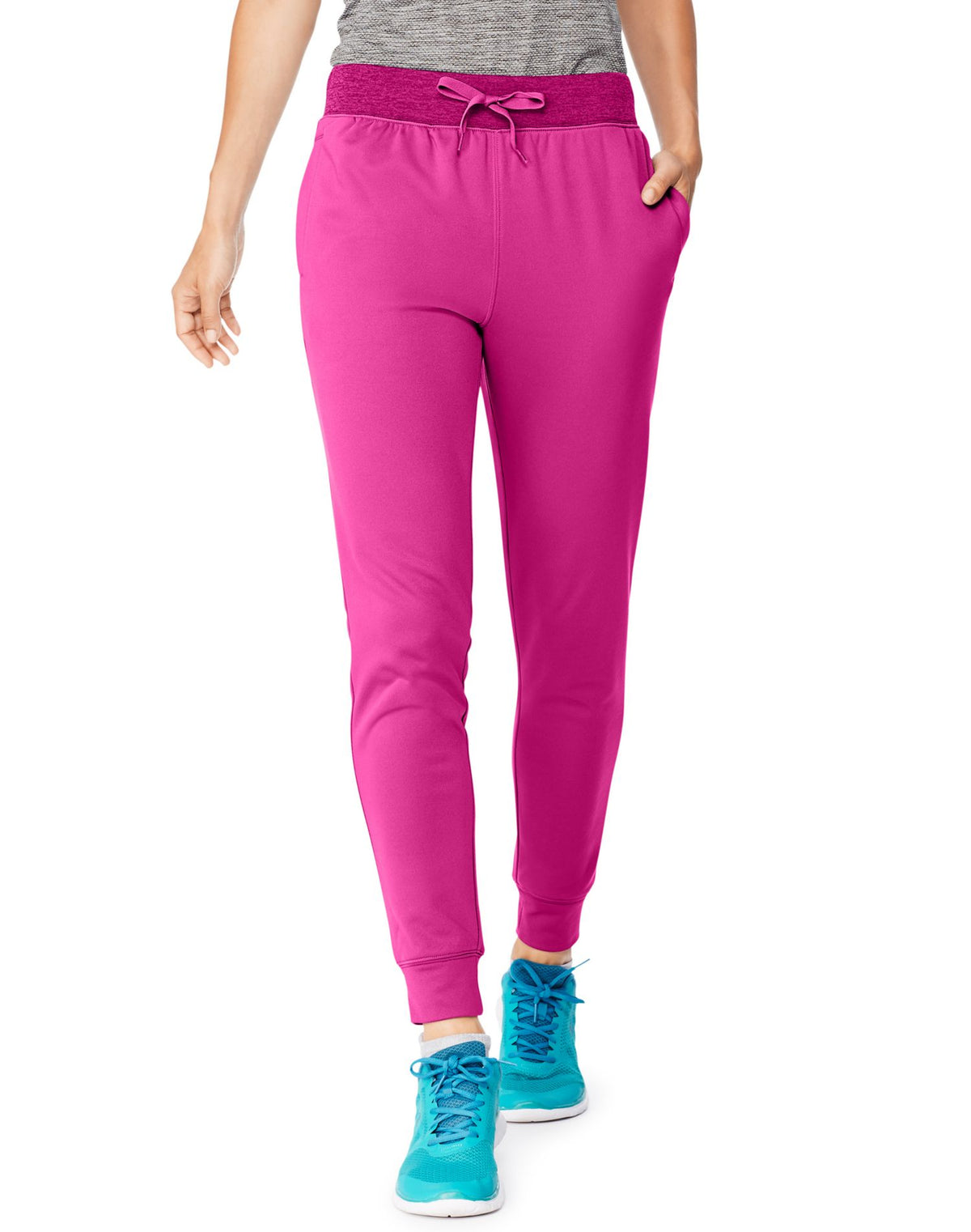 Hanes Womens Sport Performance Fleece Jogger Pants With Pockets