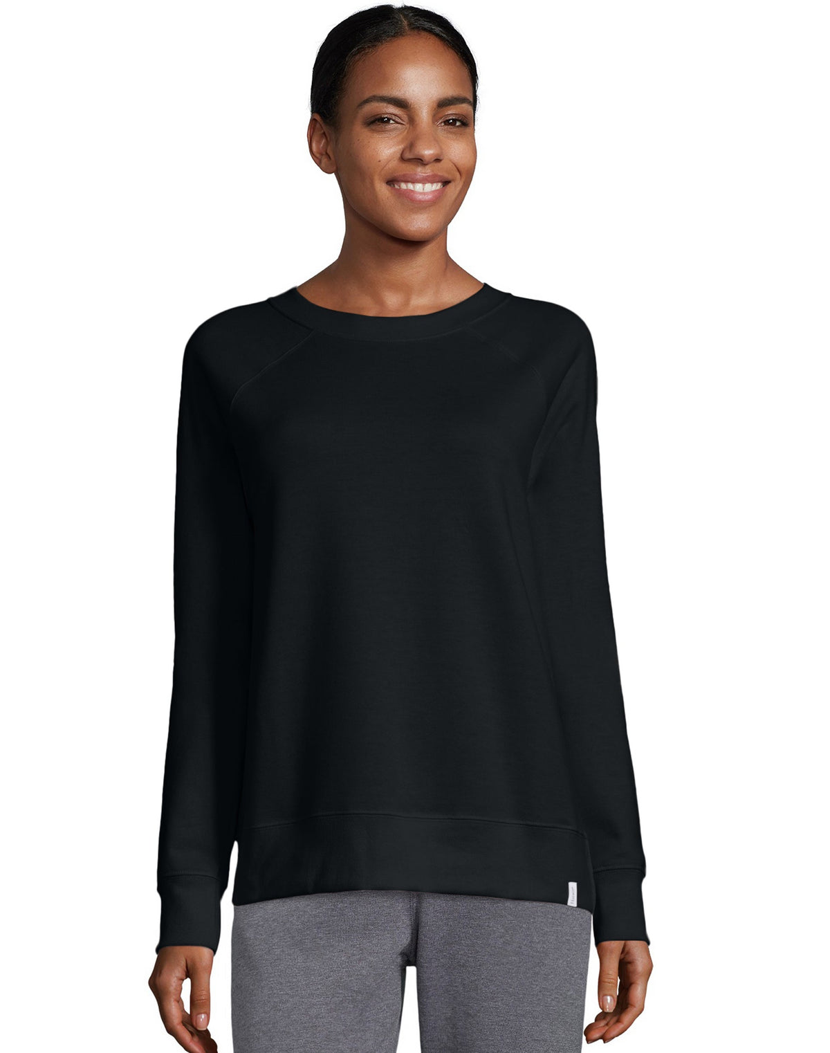 Hanes Womens Luxe Fleece Crew Sweatshirt