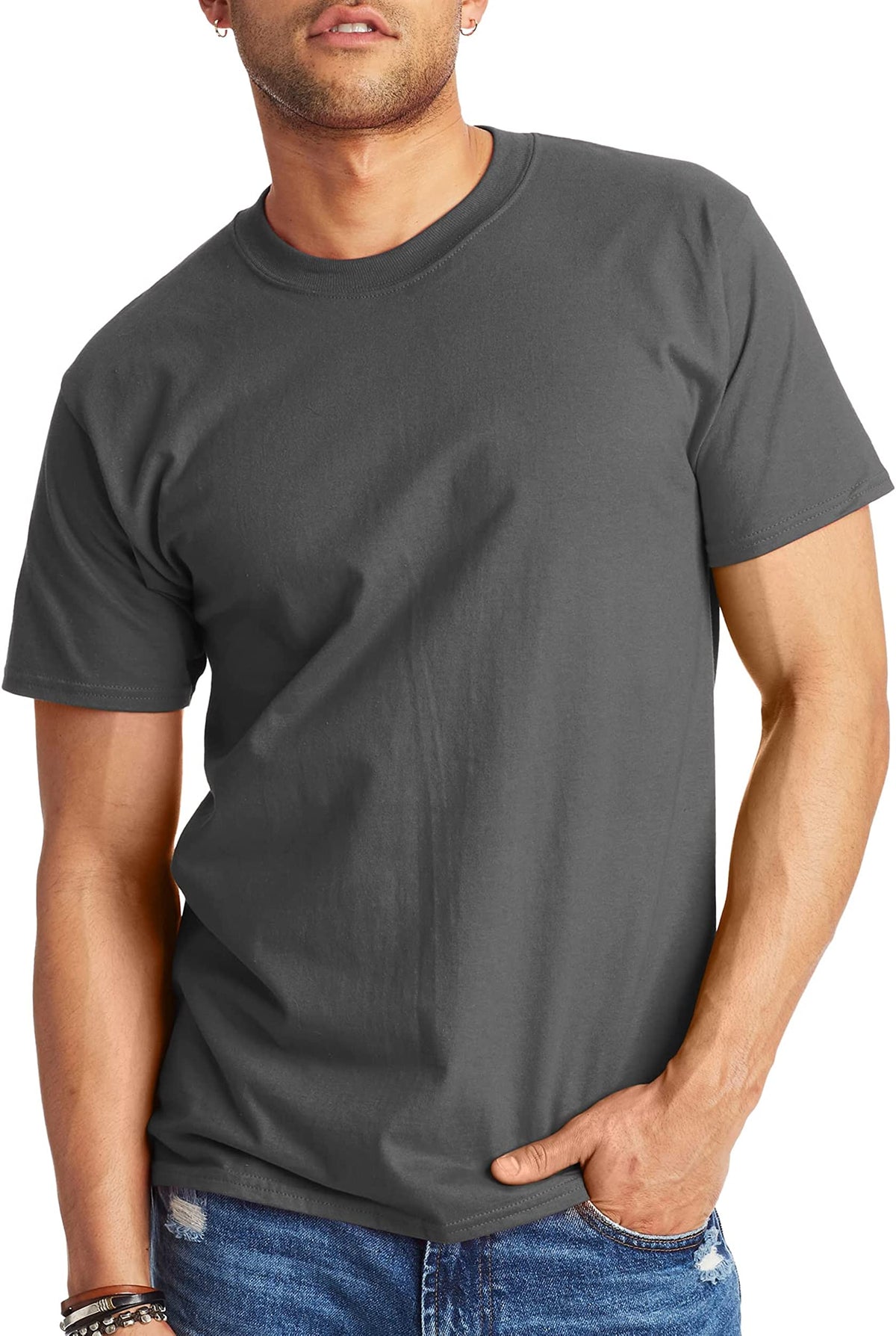 Hanes Mens Beefy Classic Crewneck Cotton Tee