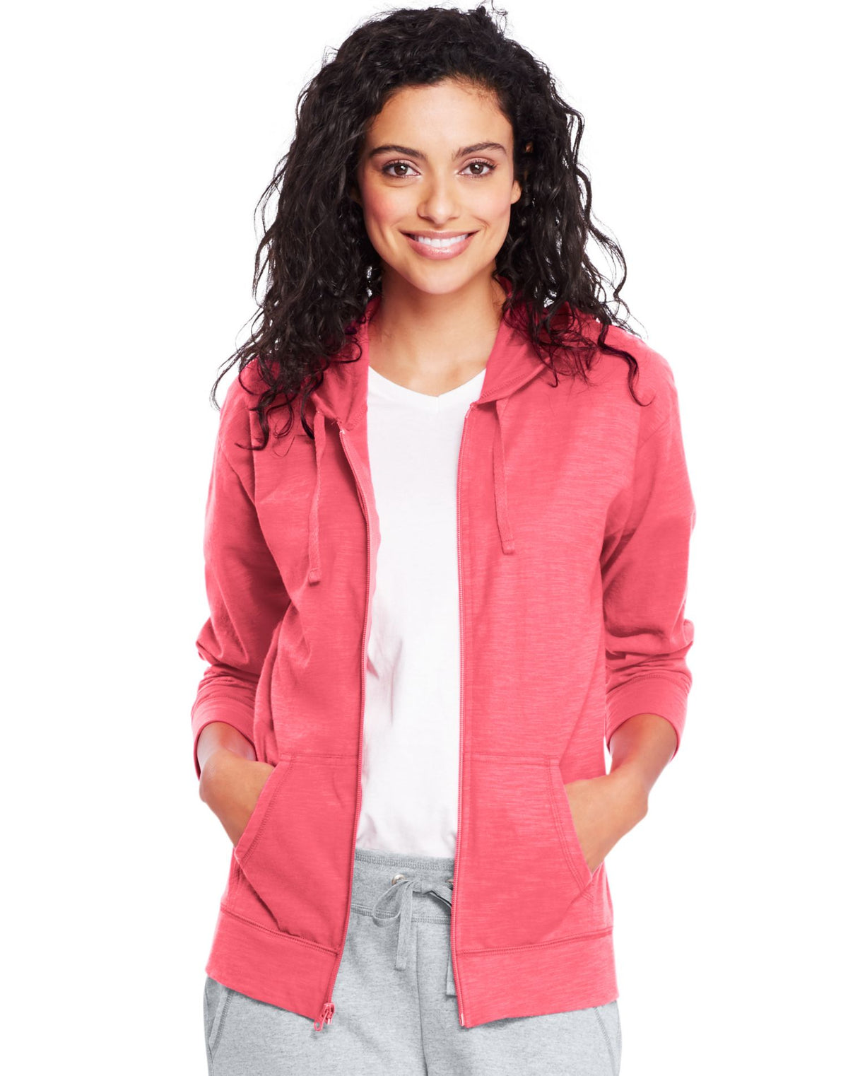 Hanes Womens Slub Jersey Hoodie