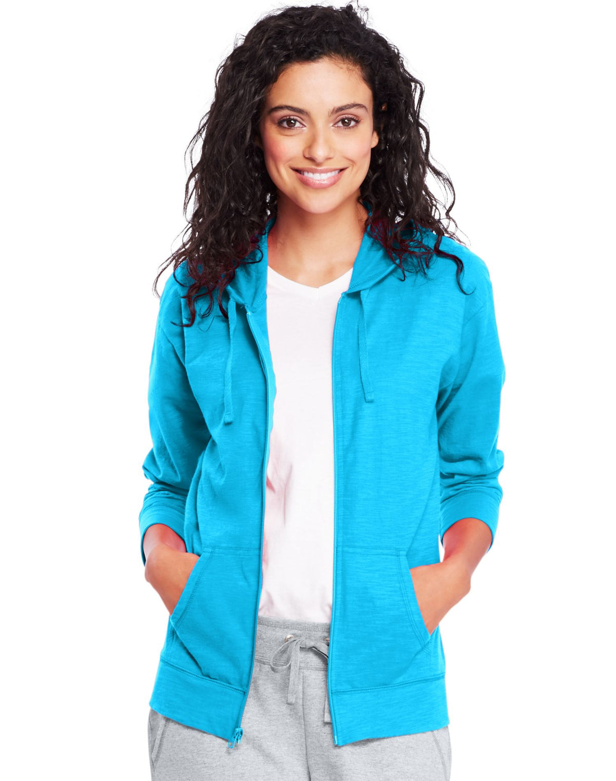 Hanes Womens Slub Jersey Hoodie