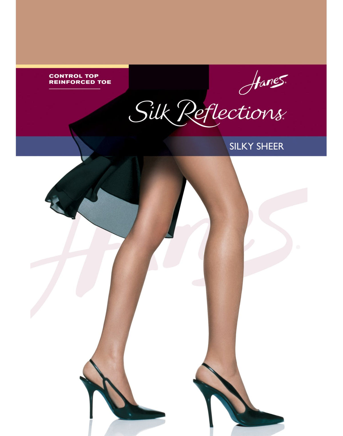 Hanes Womens Silk Reflections Control Top Reinforced Toe Pantyhose