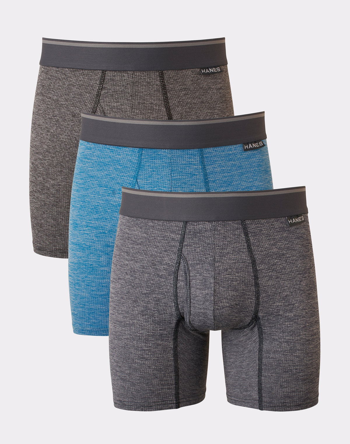Hanes Mens Ultimate® Comfort Flex Fit® Breathable Stretch Fabric Boxer Brief 3-Pack