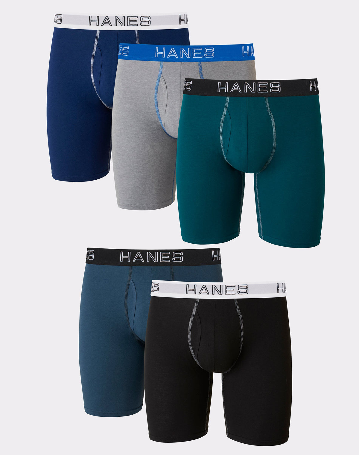 Hanes Mens Ultimate® Stretch Long Leg Boxer Brief 5-Pack
