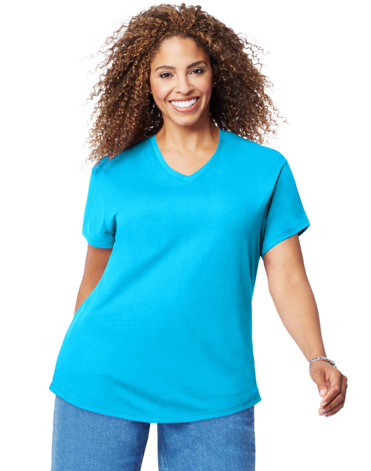 JMS Womens Cotton Jersey Short-Sleeve V-Neck Tee