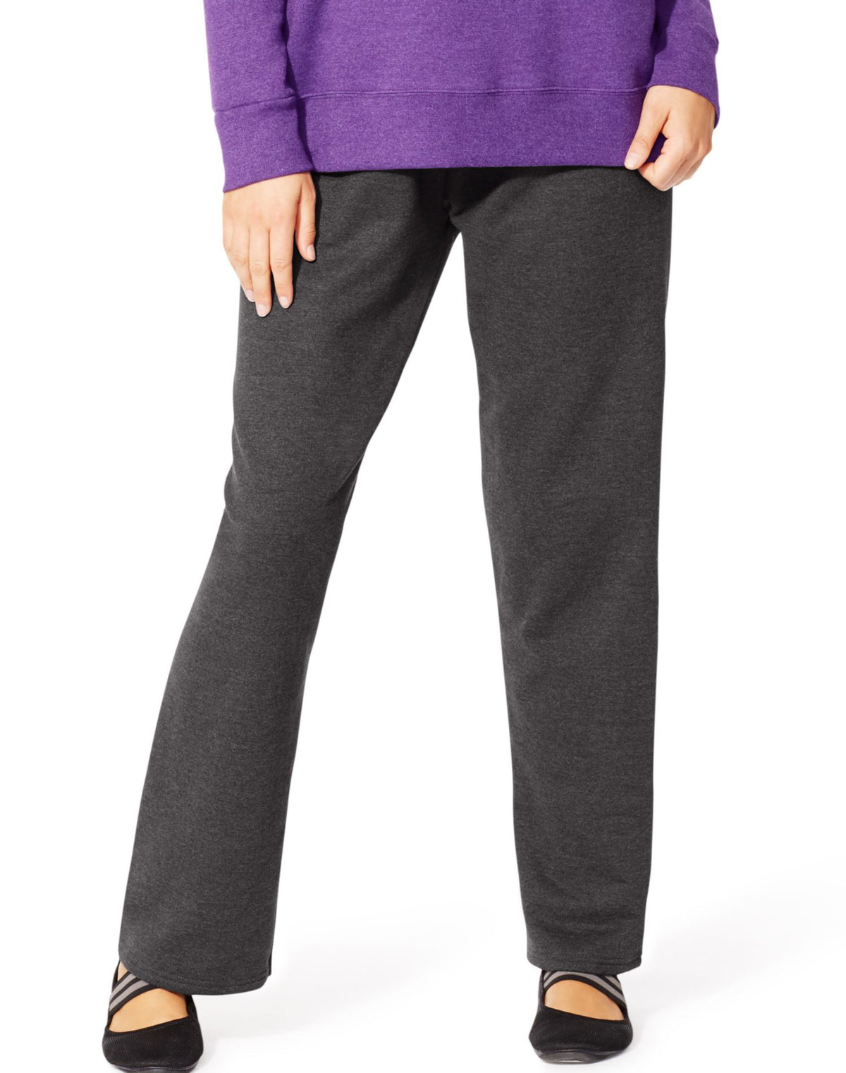 JMS Womens ComfortSoft® EcoSmart® Fleece Open-Hem Sweatpants, Average Length