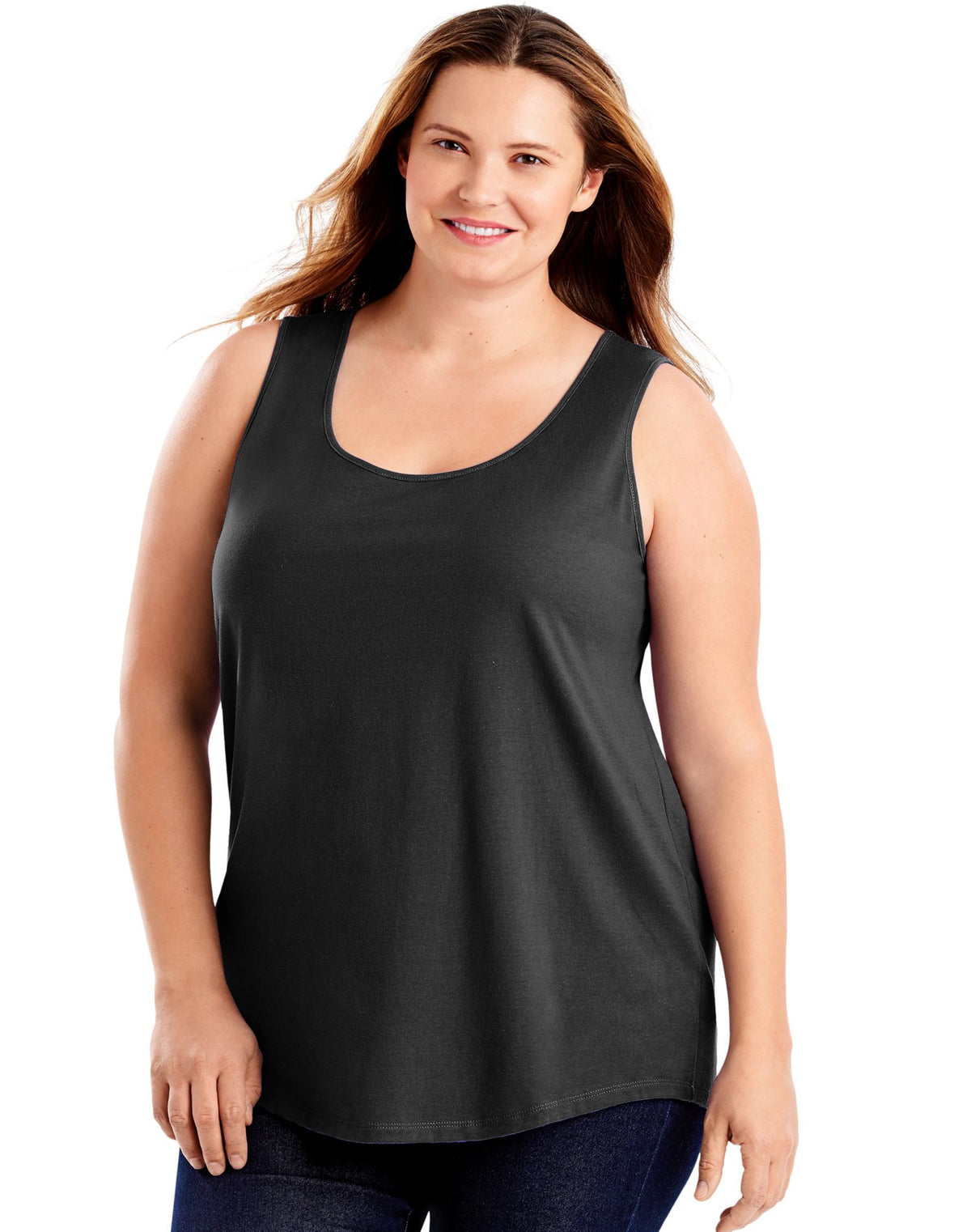 JMS Womens Cotton Jersey Shirttail Tank Top