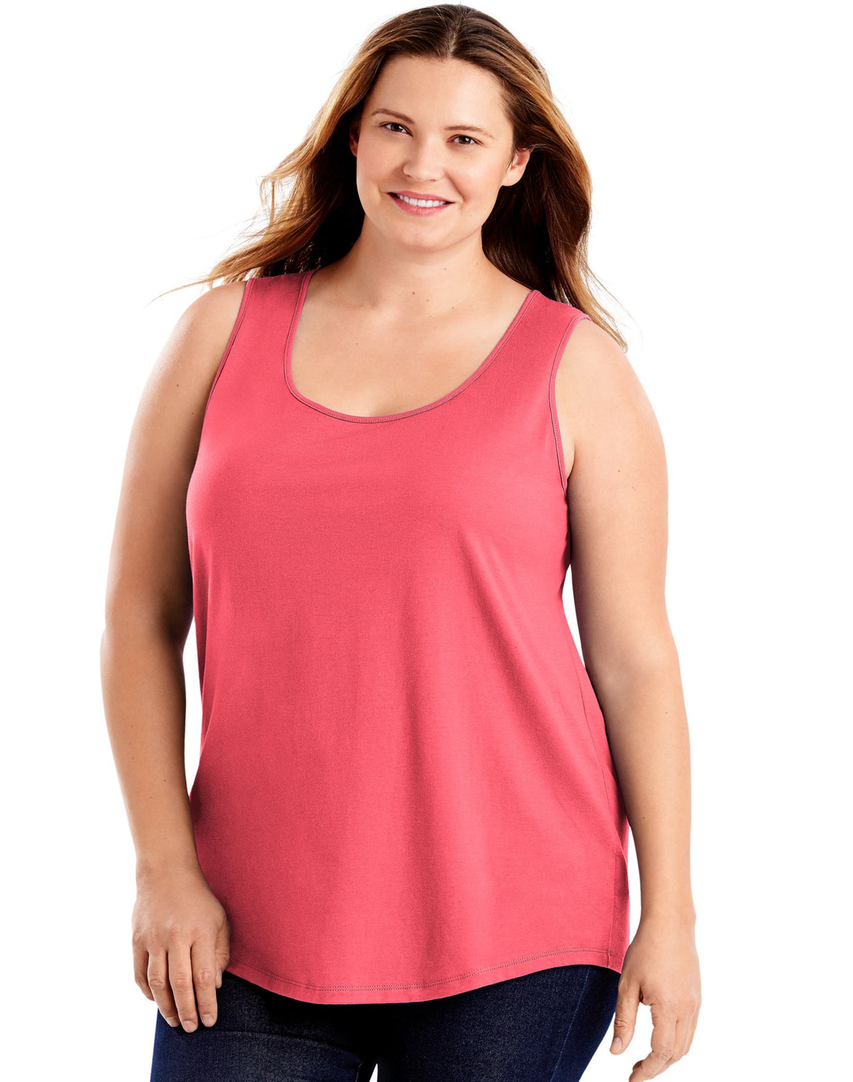 JMS Womens Cotton Jersey Shirttail Tank Top