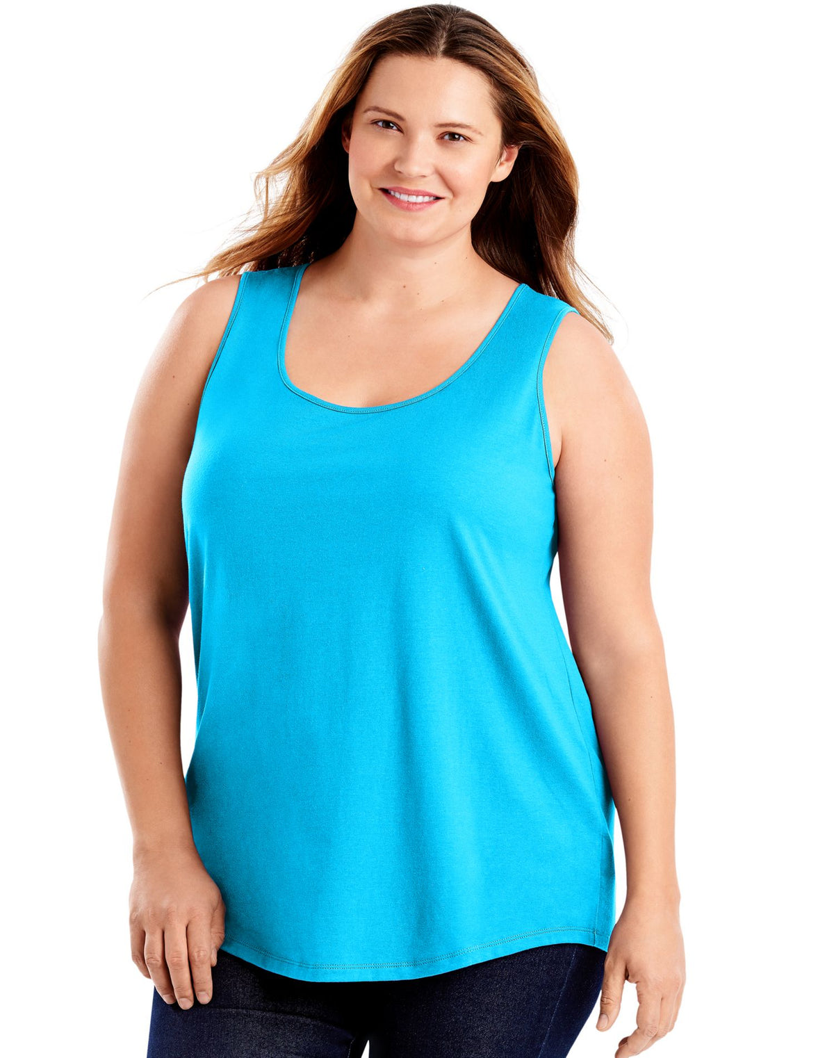 JMS Womens Cotton Jersey Shirttail Tank Top