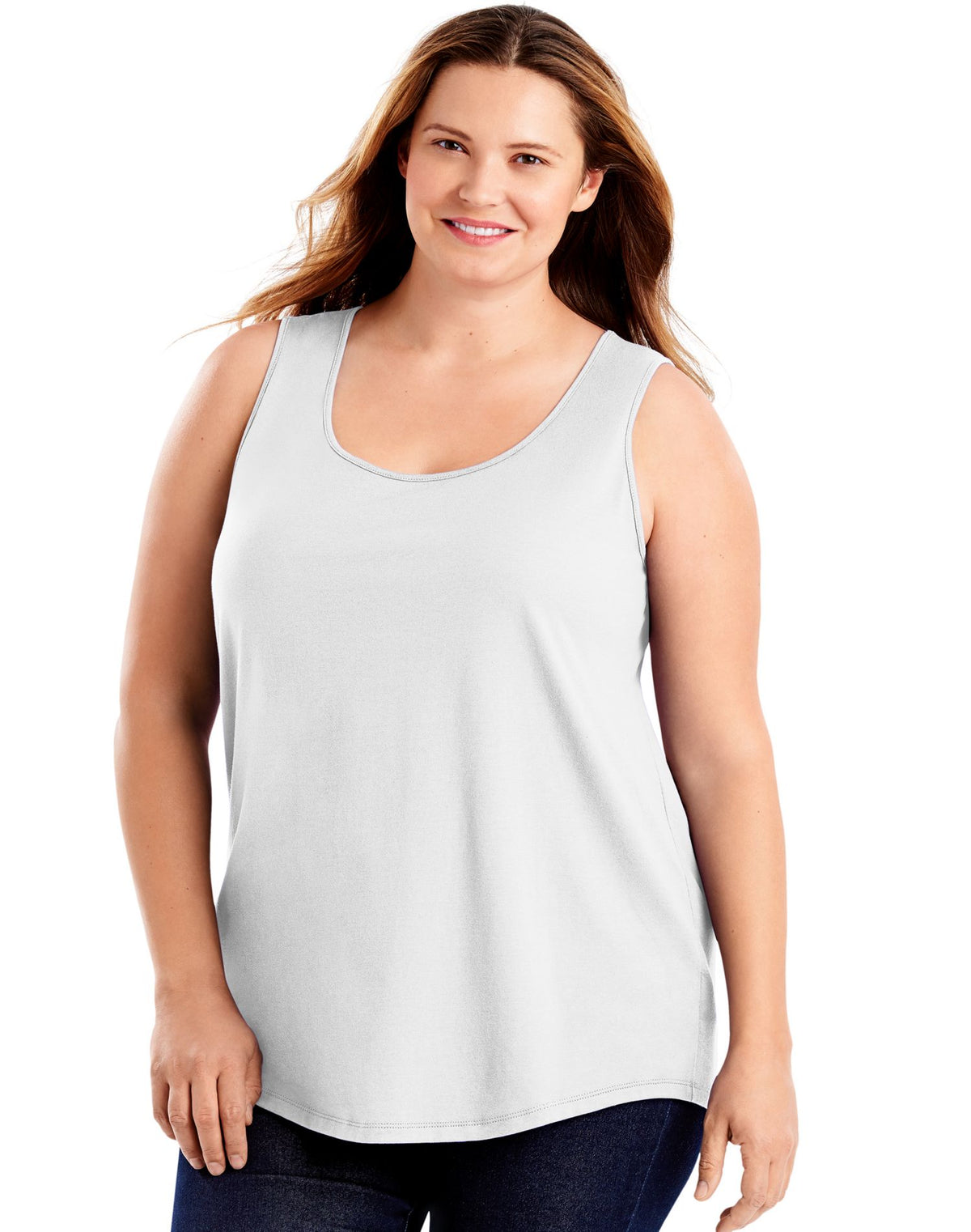 JMS Womens Cotton Jersey Shirttail Tank Top