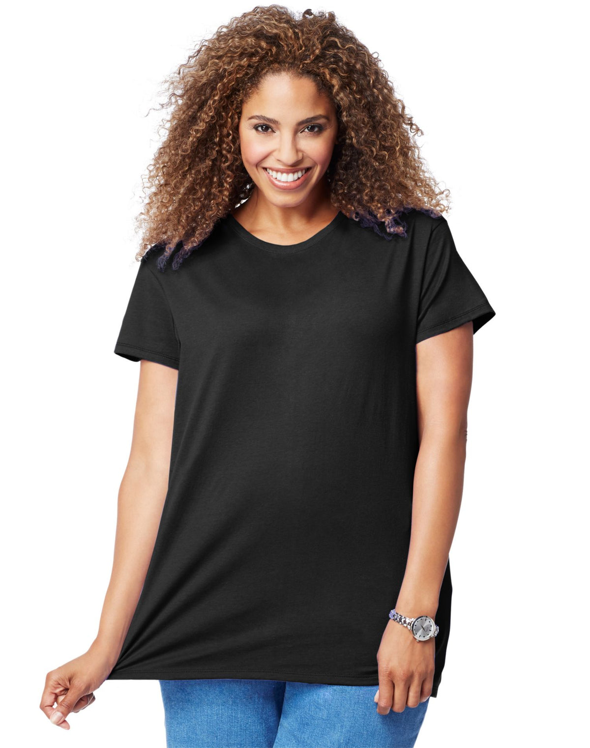 JMS Womens Cotton Jersey Short-Sleeve Crewneck Tee