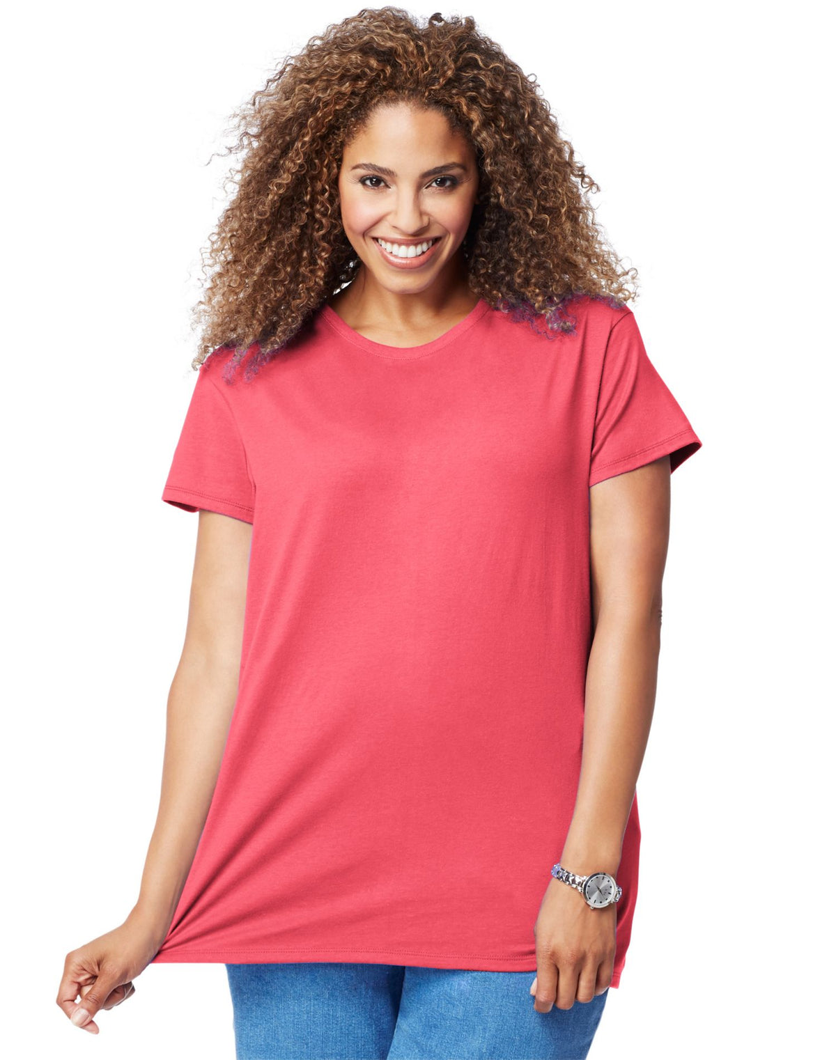 JMS Womens Cotton Jersey Short-Sleeve Crewneck Tee