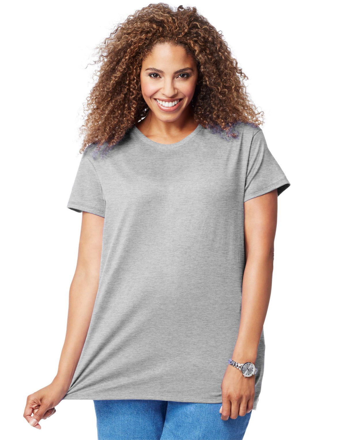 JMS Womens Cotton Jersey Short-Sleeve Crewneck Tee