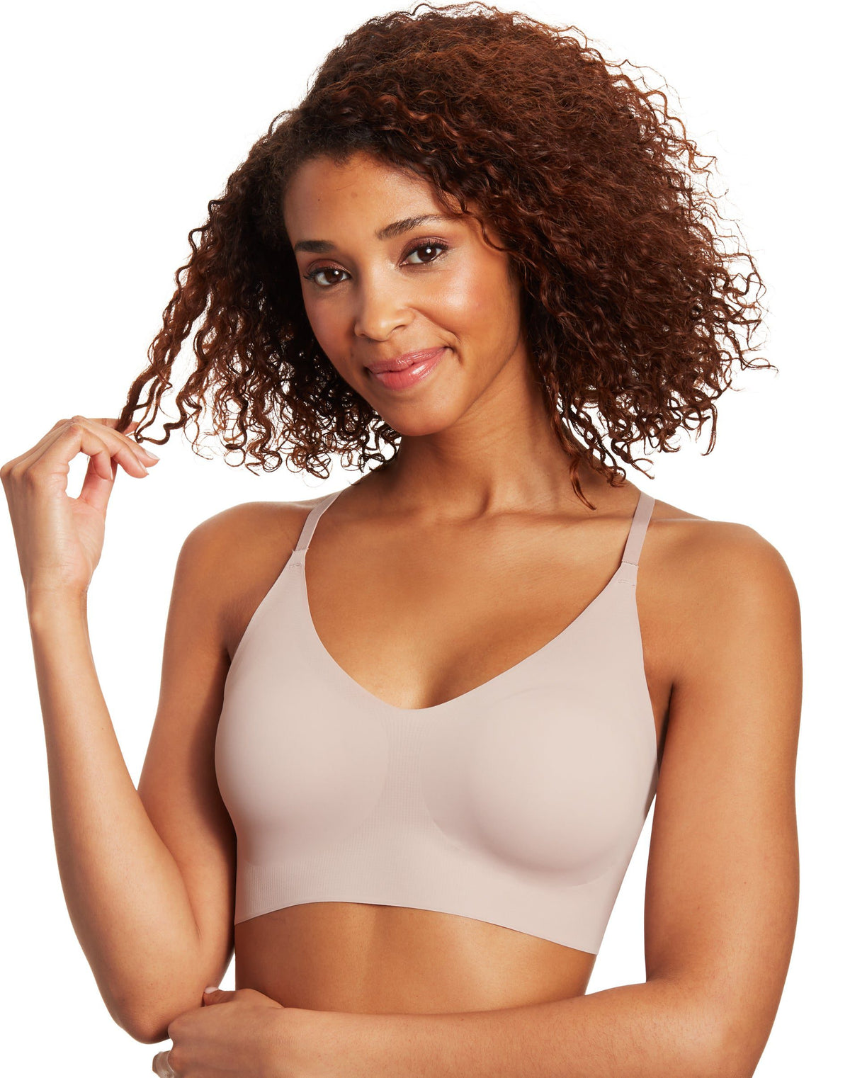 Maidenform Womens Pure Comfort® V-Neck Pullover Lace Back Wirefree Bra